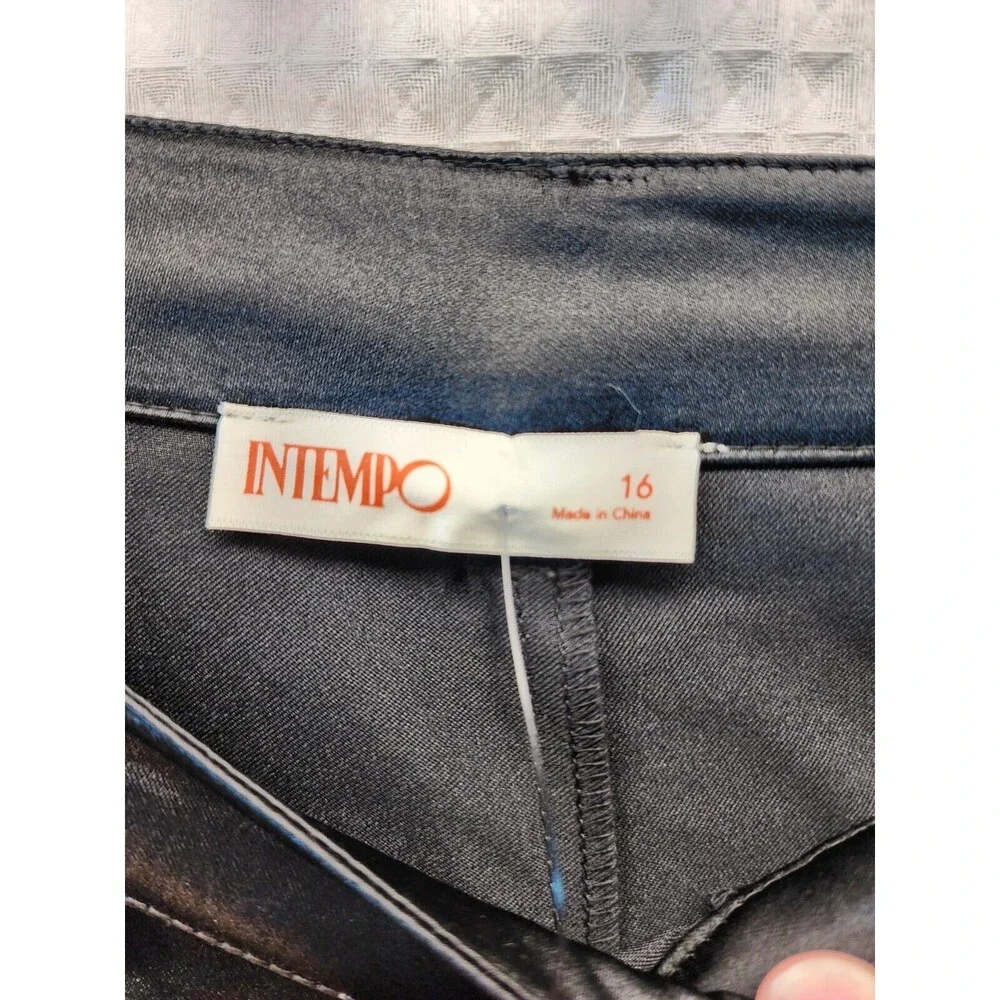 Intempo Womens Cargo Pants Black Satin Silk Ruched Leg Drawstring Size 16 Multi - Picture 5 of 11